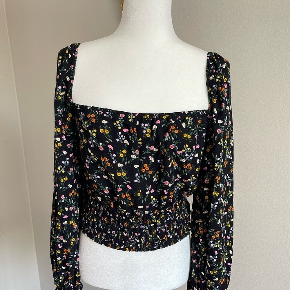 AFRM Floral Black Women's Top Size 2X